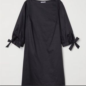 Black boat neck cotton dress H&M sz.8